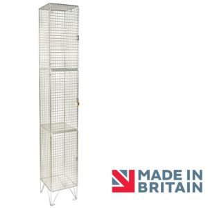 wire mesh 3 door lockers