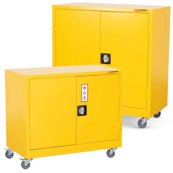 Armorgard safestor mobile hazardous flammable dangerous chemical cabinet