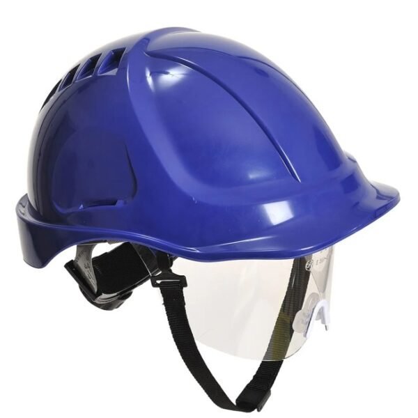 portwest pw54 endurance visor helmet hard hat blue