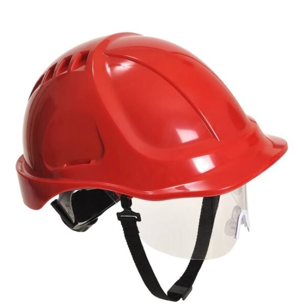 portwest pw54 endurance visor helmet hard hat red