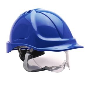 portwest pw55 endurance visor helmet hard hat blue