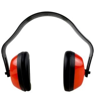 work essentials basis ear defenders red