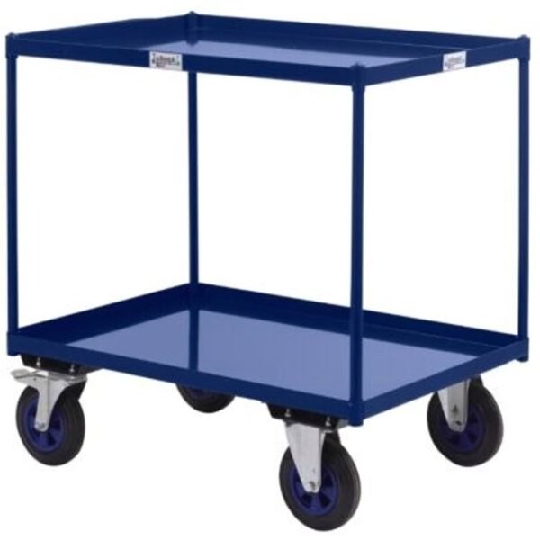 apollo uk table top truck steel shelf 2 shelf blue