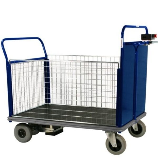 apollo uk powered platform truck with mesh end and 2 mesh side3