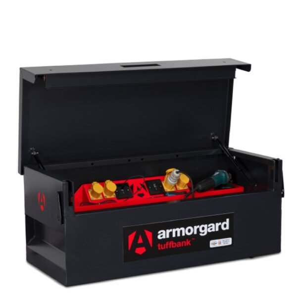 armorgard tuffbank tb1 van tool security box with powershelf