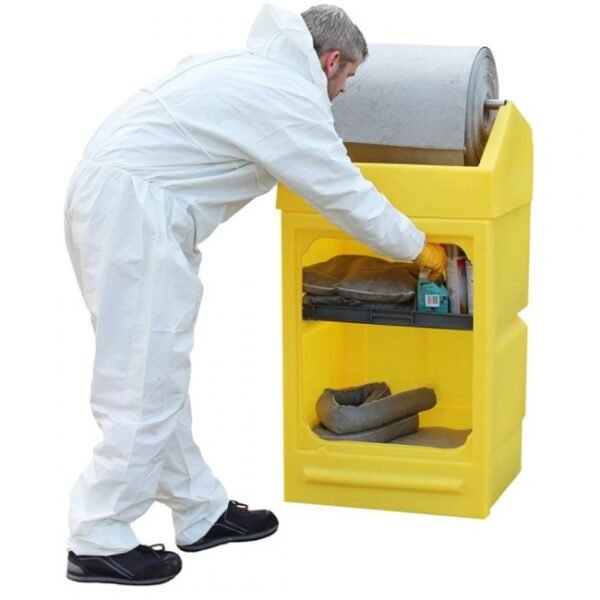hazstor pcc7 polyethylene coshh cabinet with roll dispenser