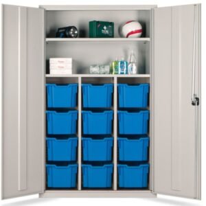 12 Tray Storage Cupboard with Shelves
