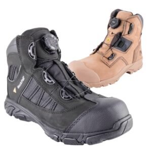 Safety boots steel tow cap steel mid soles