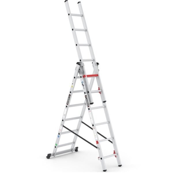 climb-it aluminium combi ladder open 6 rung