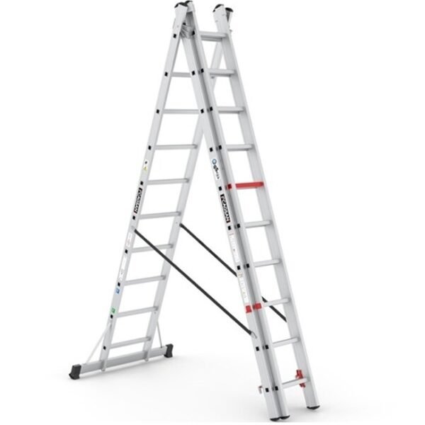 climb-it aluminium combi ladder open 10 rung