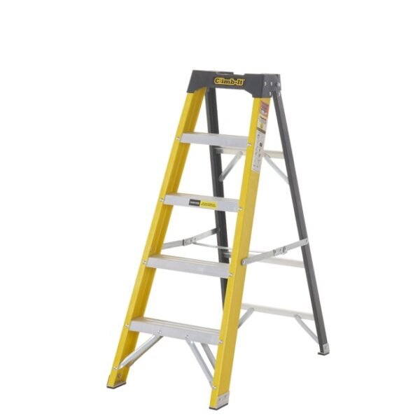 Climb-it fibreglass swingback stepladders 1190
