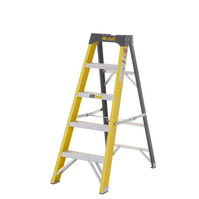 Climb-it fibreglass swingback stepladders 1190