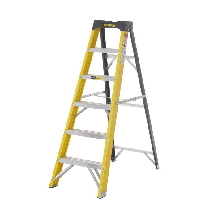 Climb-it fibreglass swingback stepladders 1390