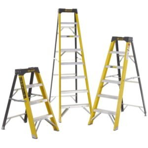 Climb-it fibreglass swingback stepladders