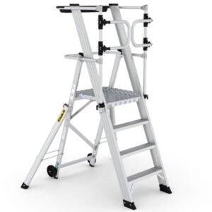 climb-it large platform folding steps with safety gates 1000