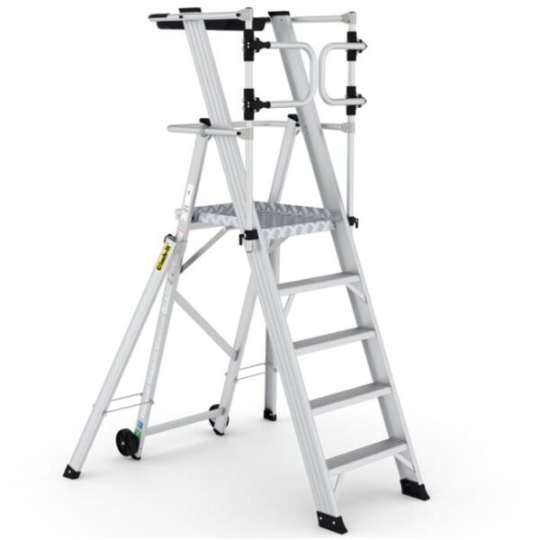 climb-it large platform folding steps with safety gates 1250