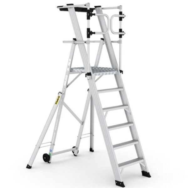 climb-it large platform folding steps with safety gates 1500