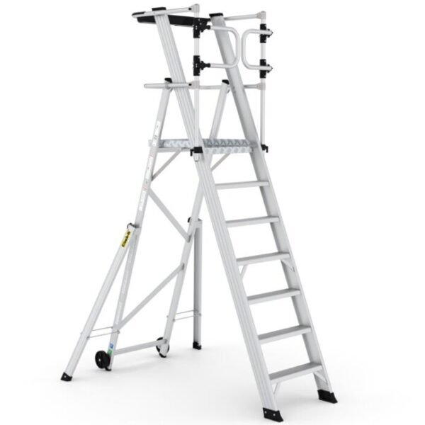 climb-it large platform folding steps with safety gates 1750
