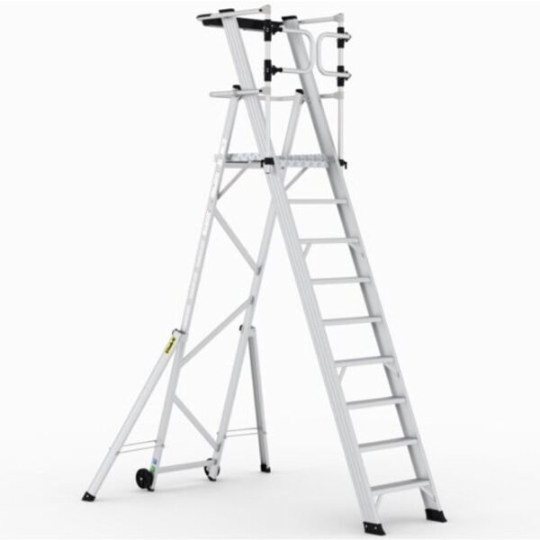 climb-it large platform folding steps with safety gates 2250