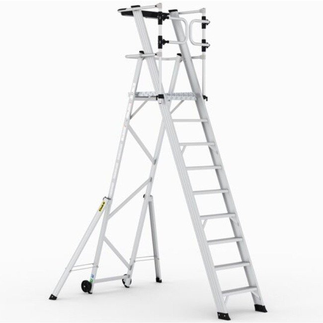climb-it large platform folding steps with safety gates 2250
