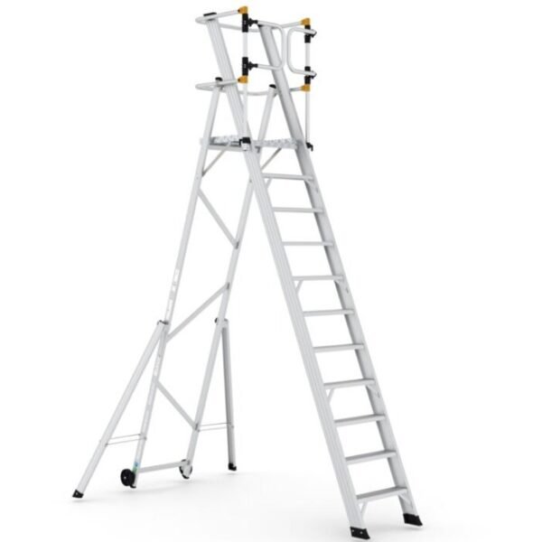 climb-it large platform folding steps with safety gates 2750