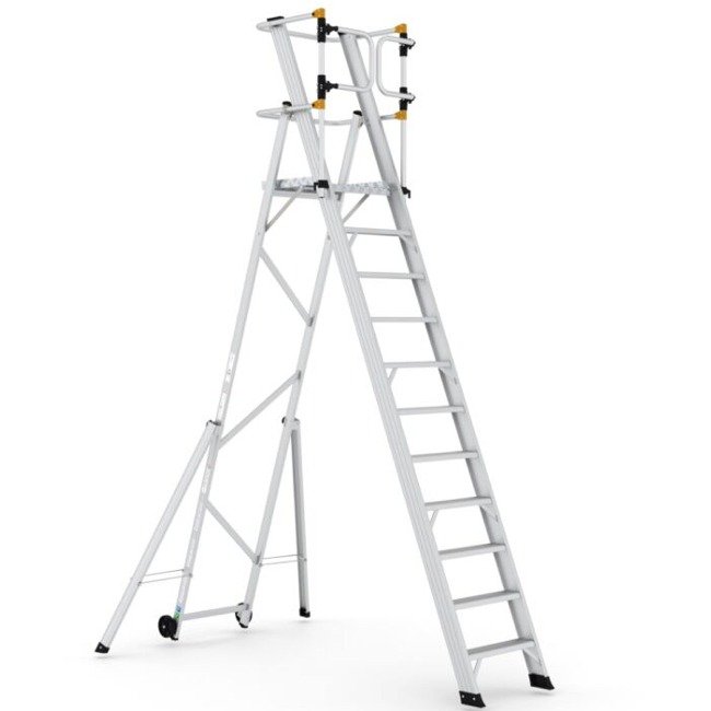 climb-it large platform folding steps with safety gates 2750
