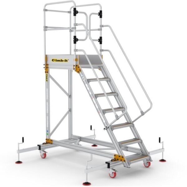 Climb-It extra large platform safety steps 7-tread