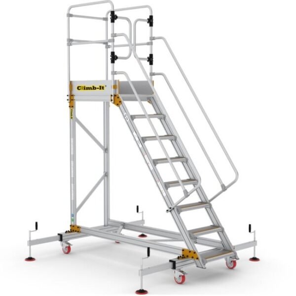 Climb-It extra large platform safety steps 8-tread