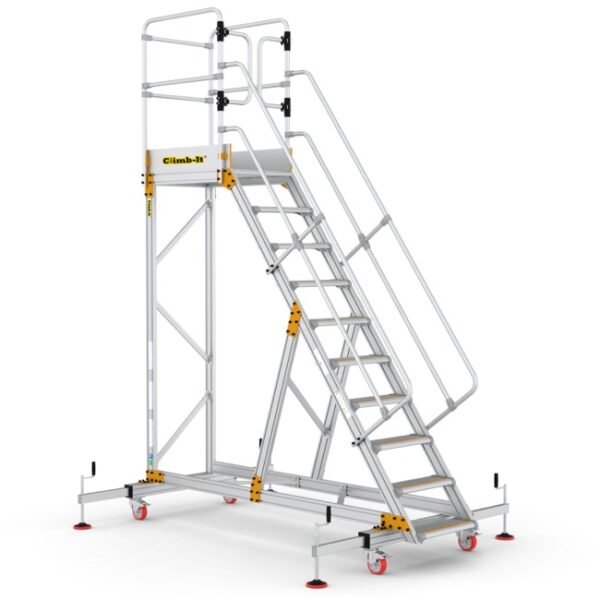 Climb-It extra large platform safety steps 9-tread