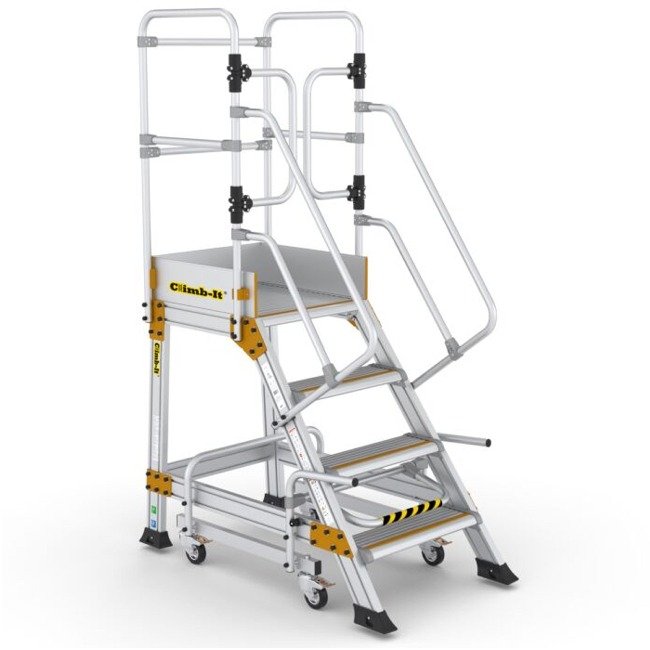 Climb-It locking steps with safety gate 4-tread