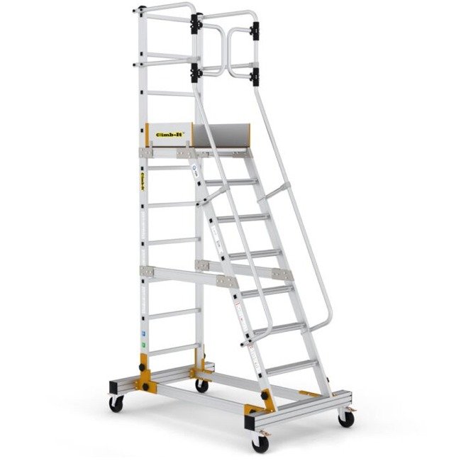 Climb-It mobile steps with safety gate 7-tread