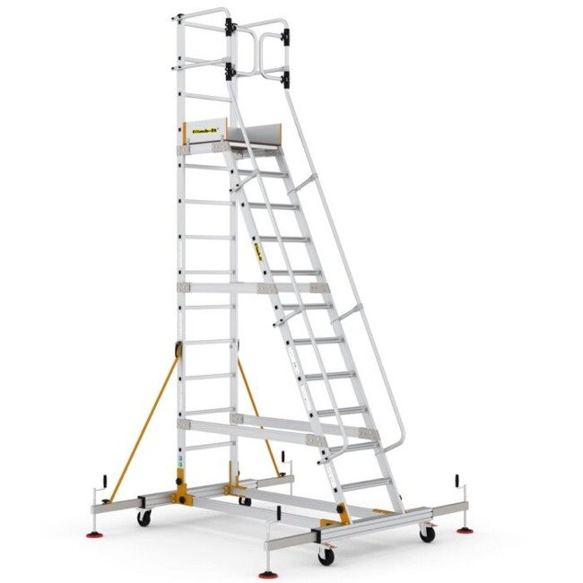 Climb-It mobile steps with safety gate 11-tread