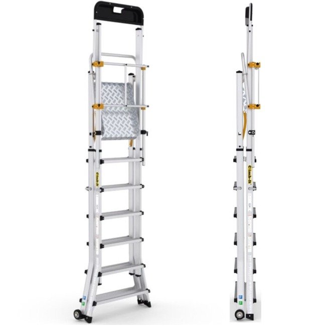 climb-it telescopic platform ladder closed