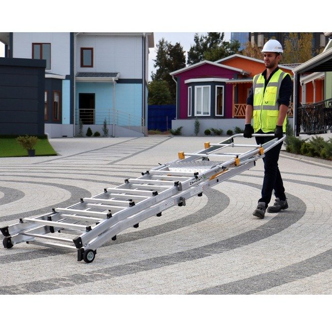 climb-it telescopic platform ladder easy movement