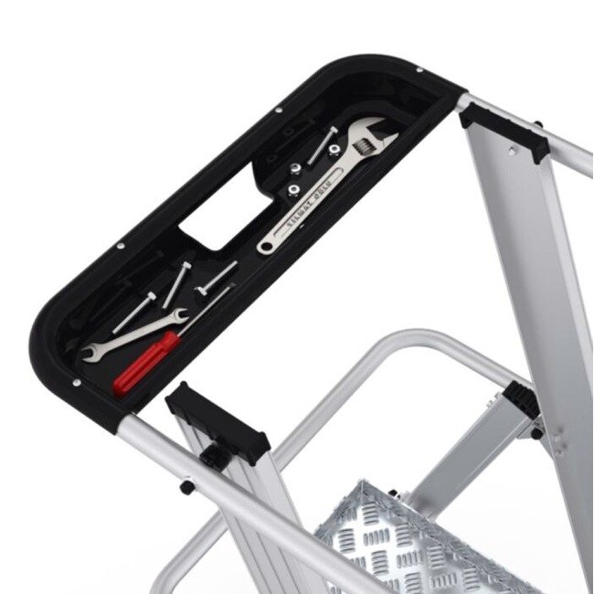 climb-it telescopic platform ladder tool tray