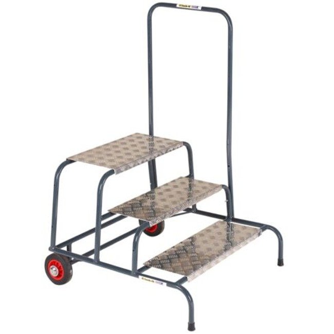 climb-it wide working steps 3-tread with 1 handrail