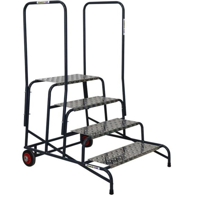 climb-it wide working steps 4-tread with 2 handrail