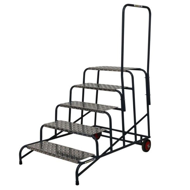 climb-it wide working steps 5-tread with 1 handrail