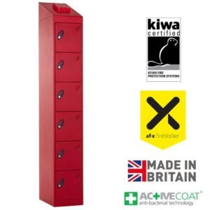 Probe fire suppression lithium-ion batter charging lockers 6 door af-x fireblocker