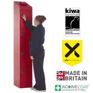 Probe fire suppression lithium-ion batter charging lockers 4 door af-x fireblocker