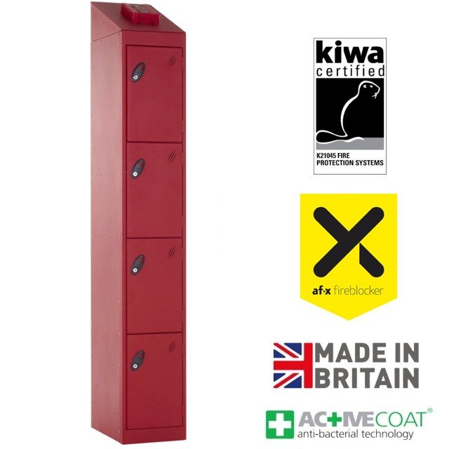 Probe fire suppression lithium-ion batter charging lockers 4 door af-x fireblocker