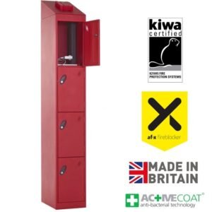 Probe fire suppression lithium-ion batter charging lockers 4 door af-x fireblocker
