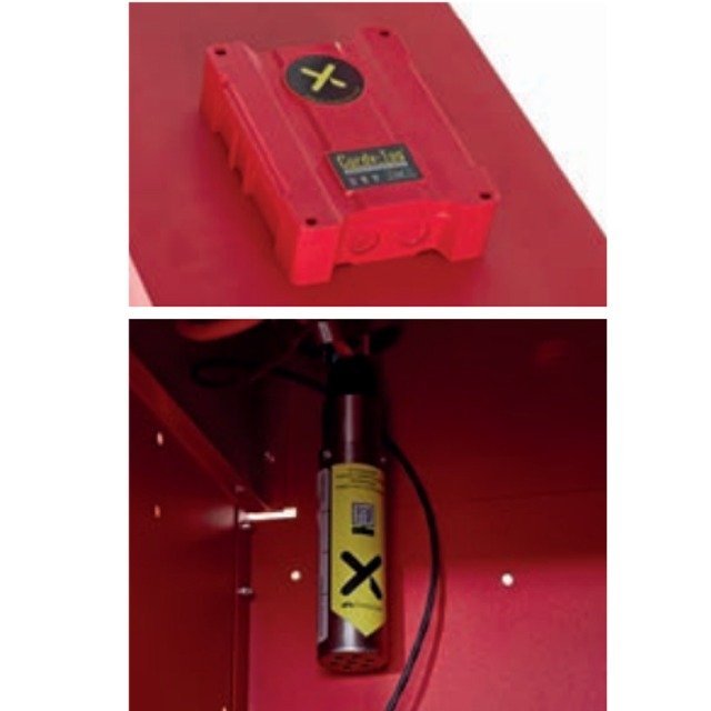 Probe fire suppression lithium-ion batter charging lockers 4 door af-x fireblocker
