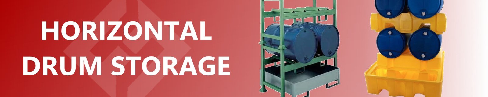 horizontal drum storage rack and bunds