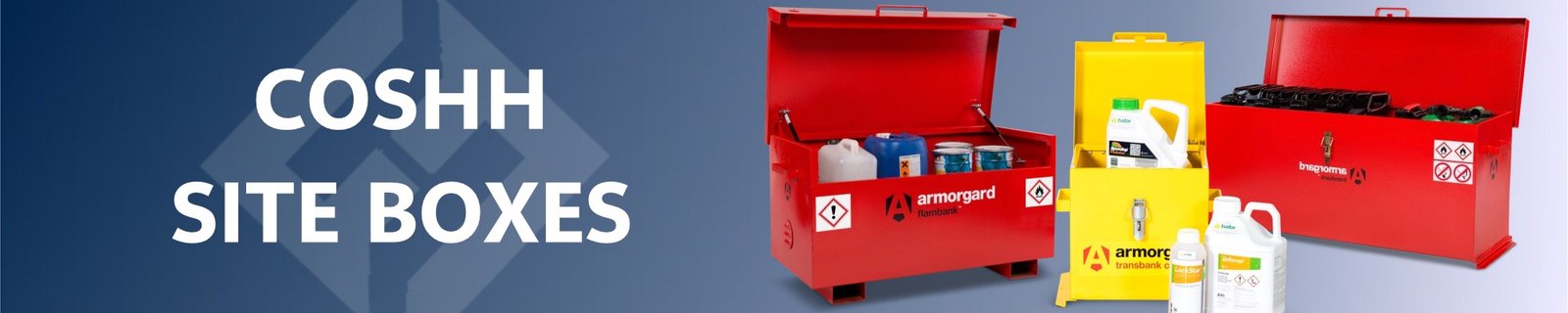 Coshh Storage Site Boxes Armorgard Hazstor Hazsafe Flamsafe, Transbank, Chemsafe
