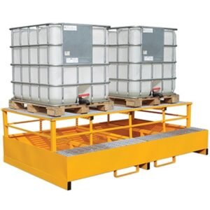 Hazstor steel double ibc spill pallet bund and dispensing frame