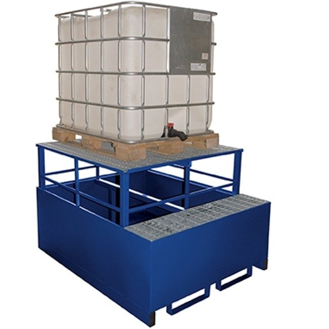 Hazstor steel single ibc spill pallet bund and dispensing frame