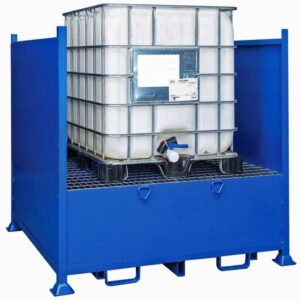 Hazstor steel single ibc spill pallet bund sheeted sides