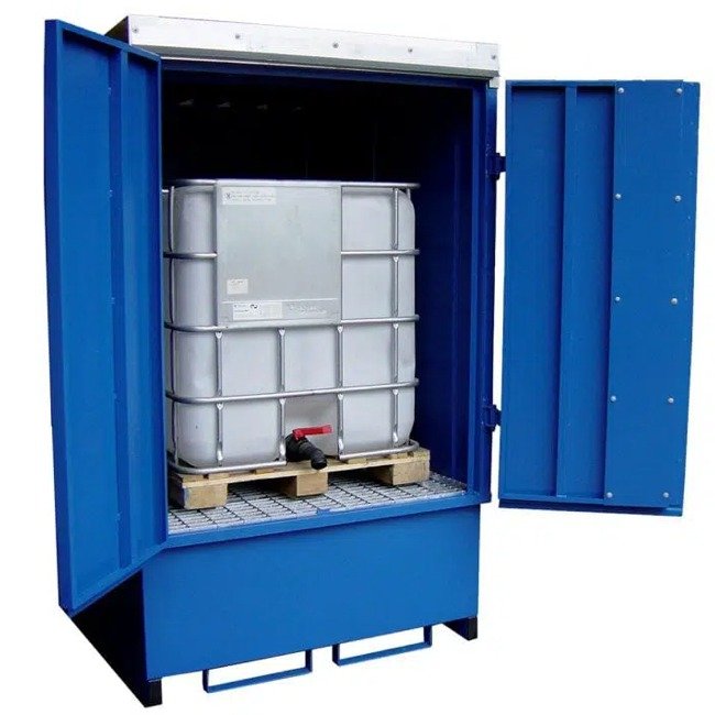 hazstor steel ibc storage unit with doors