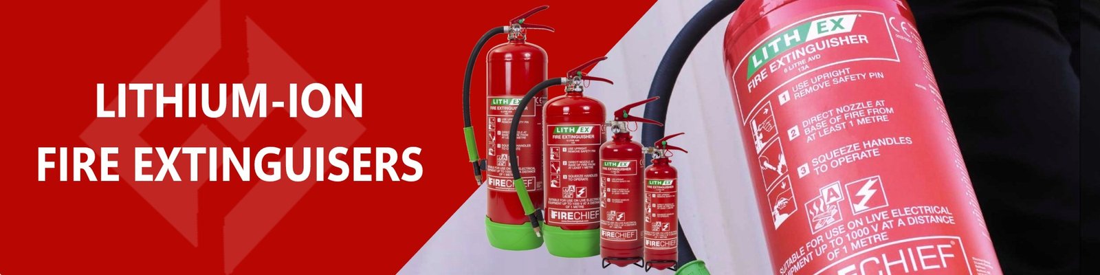 lithium-ion battery fire extinguishers firechief lith-ex, commander lfx